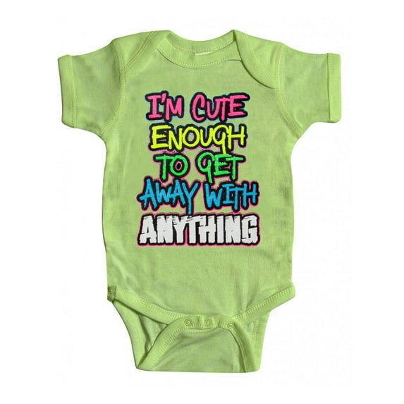 Baby "I'm Cute Enough" Bodysuit - Key Lime - 18M