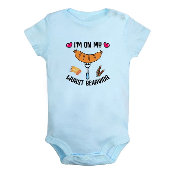 Baby I'm On My Wurst Behavior Funny Rompers Newborn Cute Musician Bodysuit Infant Jumpsuits Graphic One-Piece Outfits
