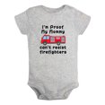thumbnail image 1 of Baby I'm Proof My Mommy Can't Resist Firefighters Funny Rompers Newborn Baby Bodysuits Infant Jumpsuits Kids Cotton Graphic One-Piece Outfits, 1 of 5