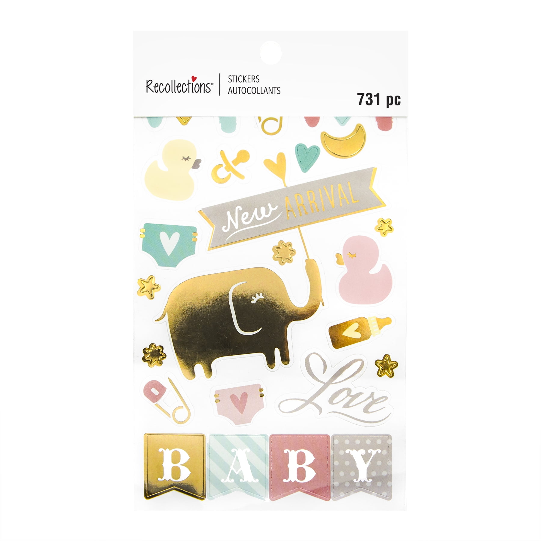 Baby Icons Multicolor Sticker Book with Gold Accents