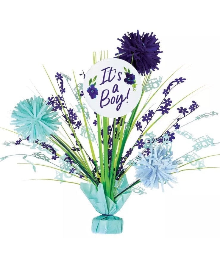 18" Multicolor Tinsel Burst Baby Shower Centerpiece