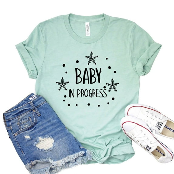 Baby In Progress Shirt Maternity Tshirt Mothers Day Gift Women's Pregnancy T-shirt Baby Reveal Shirts
