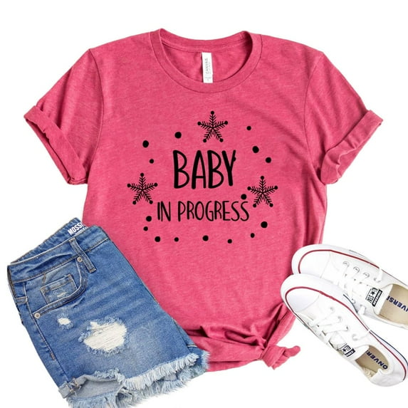 Baby In Progress Shirt Maternity Tshirt Mothers Day Gift Women's Pregnancy T-shirt Baby Reveal Shirts