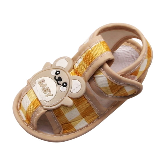 Baby Infant Boy Girl Sandals Newborn Cotton Non-Slip Soft Sole Sandals for Baby Boys Girls Open-Toe Outdoor Casual Summer First Walkers Shoes, 0-18M