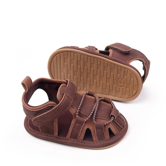 Baby Infant Boy Girl Sandals Newborn Non-Slip Soft Rubber Sole Sandals for Baby Boys Closed-Toe Summer Outdoor Casual First Walkers Shoes