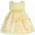 thumbnail image 1 of Baby & Infant Flower Girl Dress Tulle Overlay Satin Dress Yellow S KD333, 1 of 2