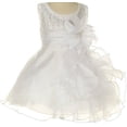 thumbnail image 1 of Baby & Infant Flower Girl Dress with Crystal Organza Cascading Ruffles White S CC1101B, 1 of 1