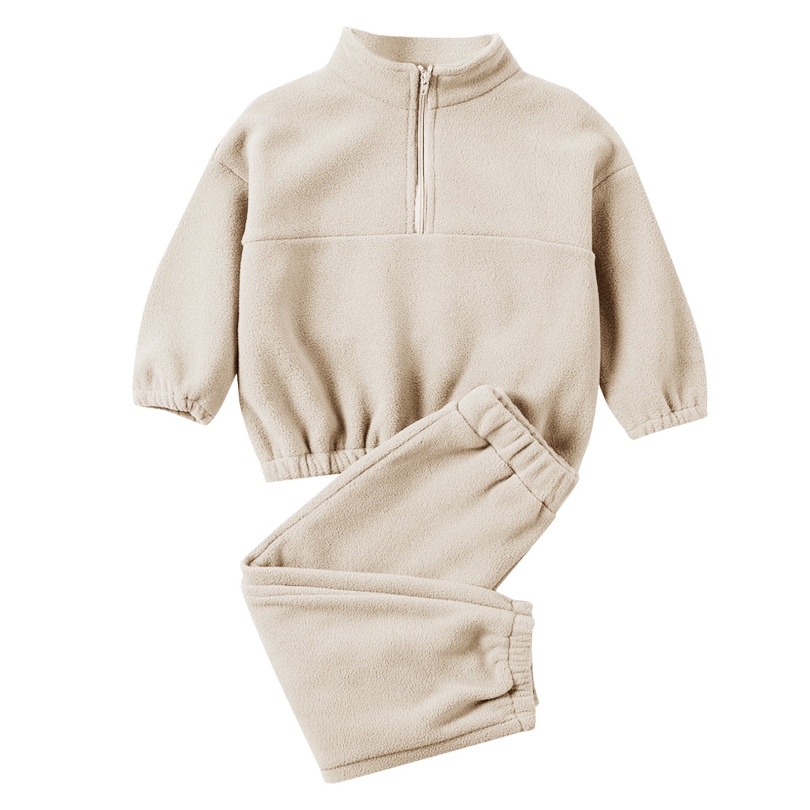 Baby Infant Girl Boy 2 Piece Outfits Long Sleeve Half Zipper Sweatshirt