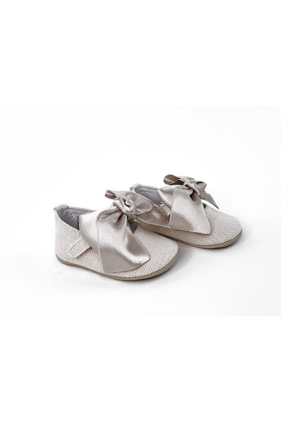 Baby/Infant Girl Shoes Beige/ Ivory Linen