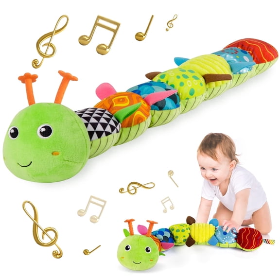 Baby Infant Multi-Sensory Caterpillar Toy – Musical Soft Plush Activity Toy for Tummy Time & Early Stimulation, Newborns 0-12 Months