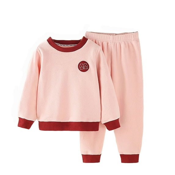 Baby Pajamas Thermal Underwear Set Soft Warm Crewneck Top and Long Johns with Lined Fall Winter Outfit Clothes for Toddler Baby Boys Girls 2 Pieces Outfit 6T