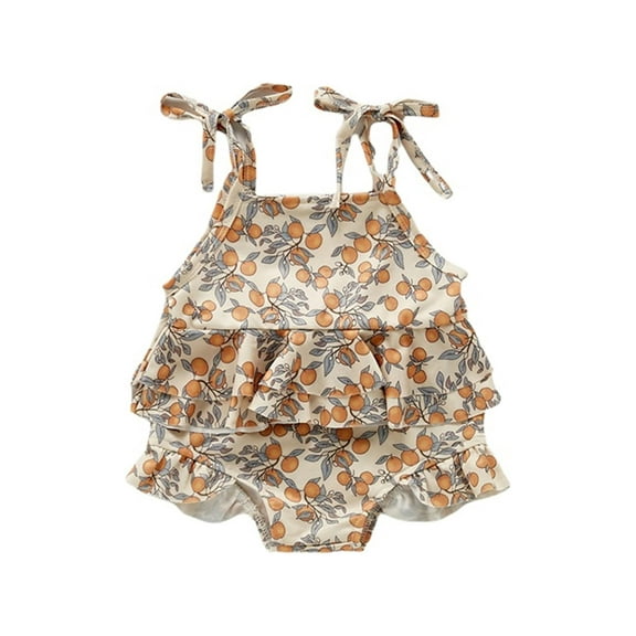 Baby Infant Toddler Girl 3 6 9 12 18 24 Months Long Sleeve Swimsuit Ruffle Backless Bathing Suit Cute Swimwear