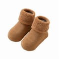thumbnail image 1 of Baby Infant Toddler Unisex Non-Slip Point Glue Grip Ankle Socks, Fall Winter Thickened Fleece Lined Warm Plush Loop Floor Socks for Newborn Learning to Walk, Perfect for Boys Girls 0-24 Months, 1 of 5
