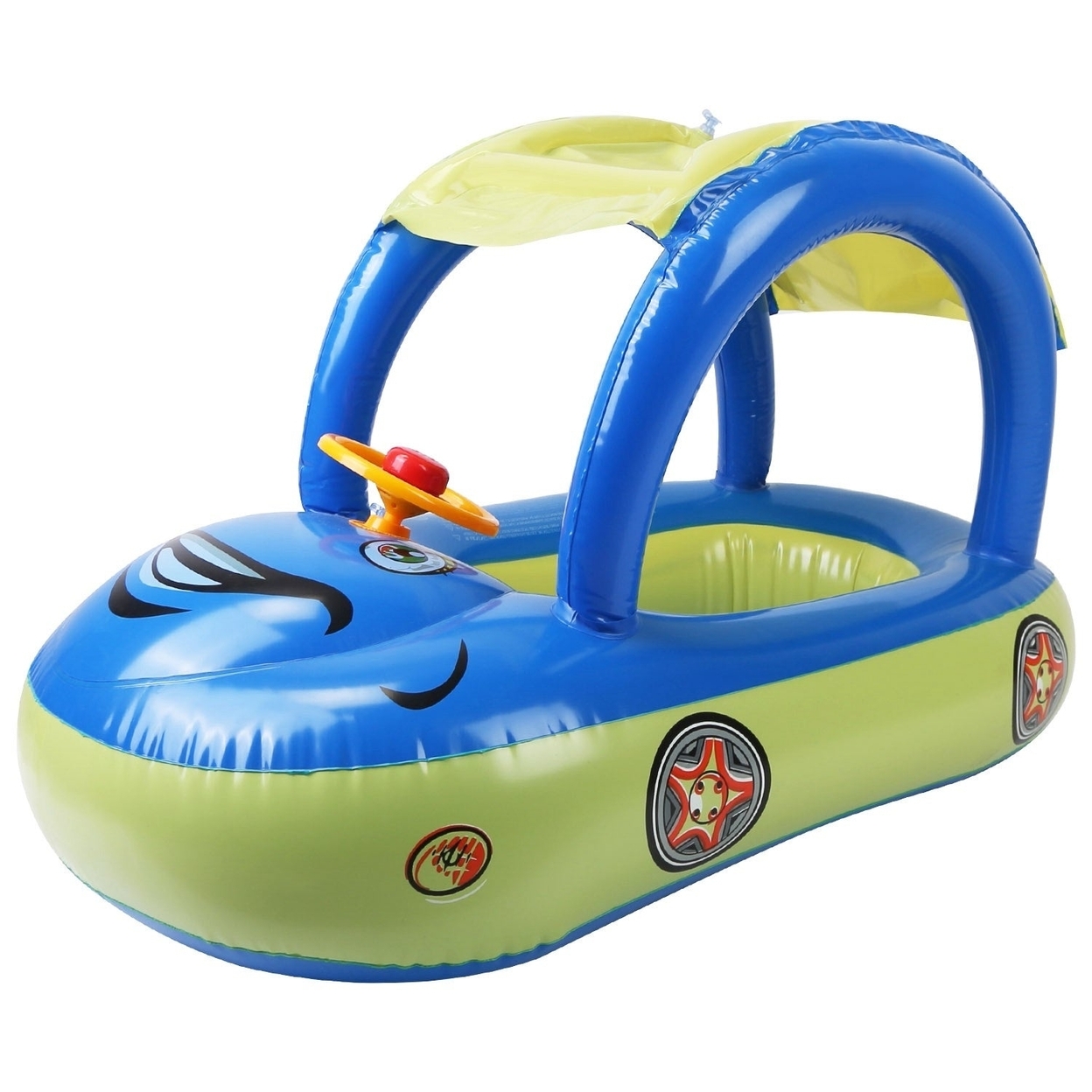 Baby Inflatable Pool Float Car Shaped Toddler Swimming Float Boat Pool Toy Infant Swim Circle