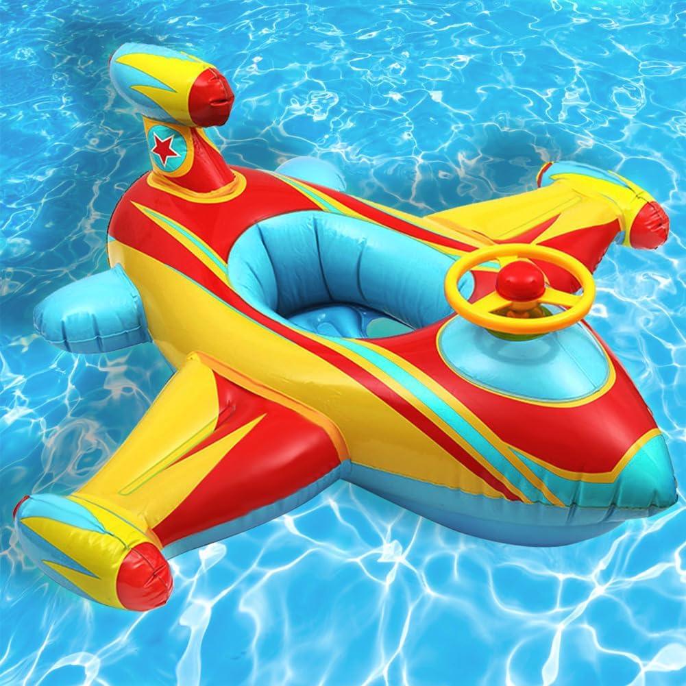 Baby Inflatable Pool Float Swimming Float Boat with Steering Wheel Horn ...