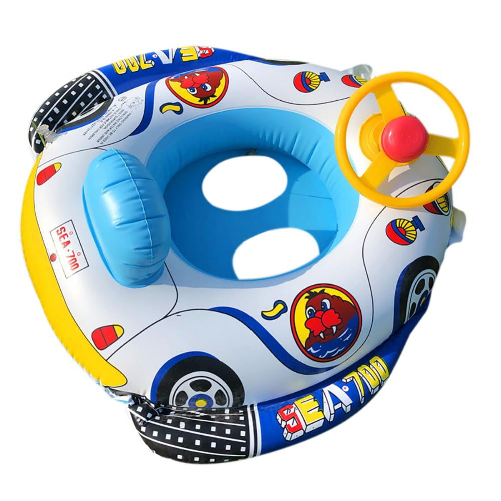 Baby Inflatable Swimming Float Seat Boat Pool Swim Ring Toddler Kids Pool Float, Ride On Pool Float Summer Swim Party Toy for Toddlers 6-36 Months Swim Rings Pool Floats Kid Pool Float