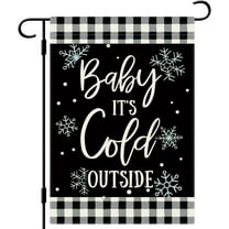 Baby It''s Cold Outside Garden Flag Winter Snowflake Garden Flag 12×18 Inch Double Side Buffalo Plaid Check Rustic Farmhouse Yard Flag Christmas Winter Outdoor Decor