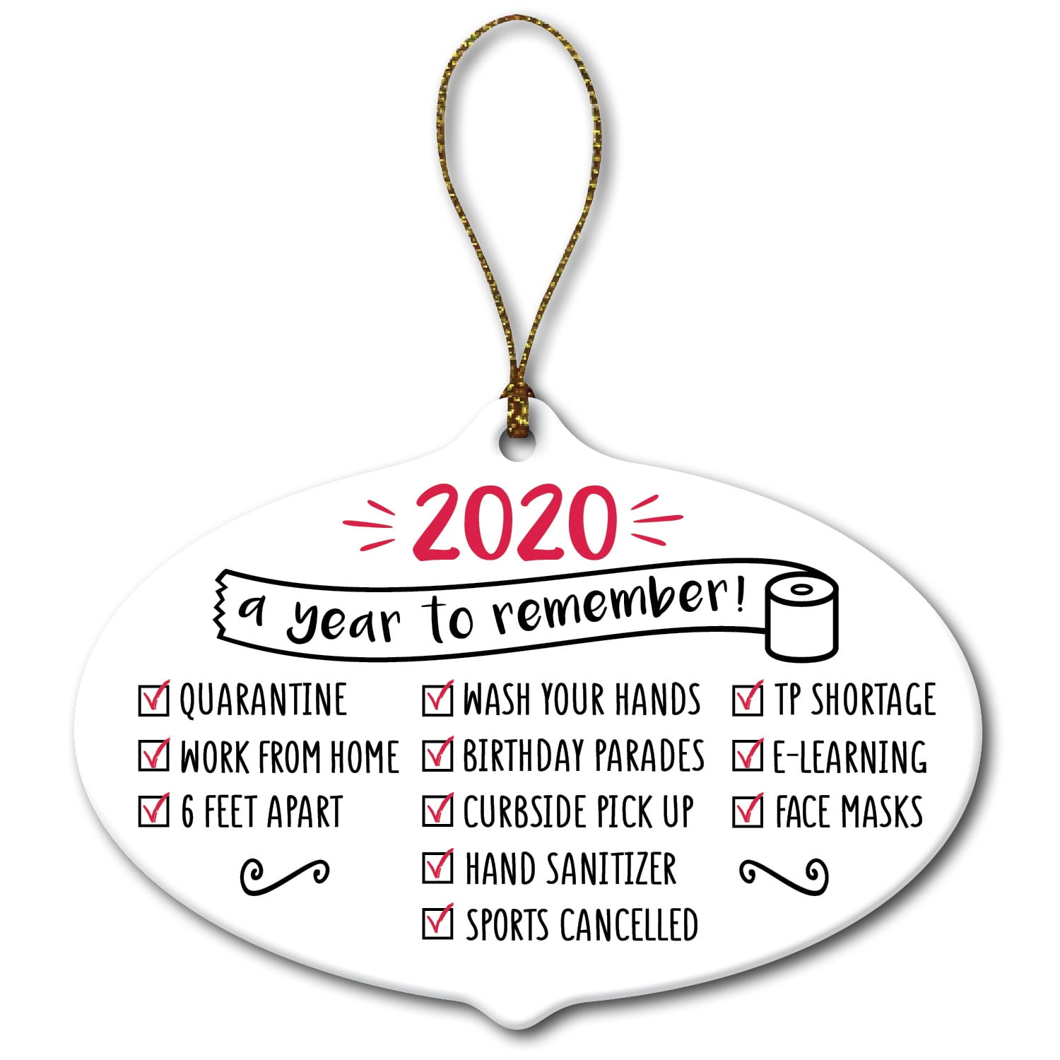 Baby It's Covid Outside 2020 Christmas Tree Ornament on Porcelain Round Decoration