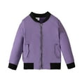 thumbnail image 1 of Baby Jacket Winter Toddler Kids Baby Boys Girls Fashion Long Sleeves Zipper Solid Color Pocket Jacket Coat New Fall Jackets Winter Outerwear Purples 2-3T, 1 of 8