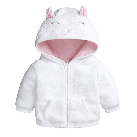 Baby Jacket with Hoodie Cute Cartoon Animal Printed Long Sleeve New Born Winter Clothes for Baby Boys 12-18 Months