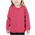thumbnail image 1 of Baby Jackets for Boys Girls Crewneck Cardigan Solid Long Sleeve Button Sweater Uniform Sweaters for Little Girls New Fall Jackets Winter Outerwear Pinky 18 Months, 1 of 7