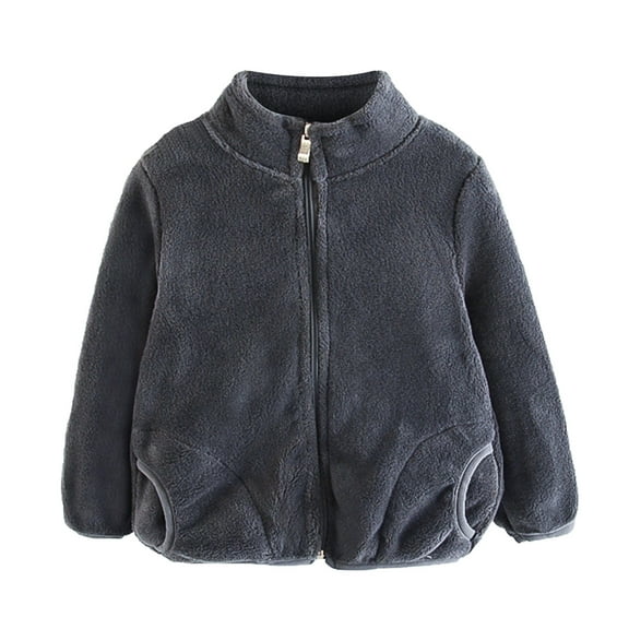 Baby Jackets for Girls Toddler Kids Baby Boys Girls Fashion Cute Solid Color Keep Warm Pocket Zipper Jackets Coat New Fall Jackets Winter Outerwear Gray 3-4T