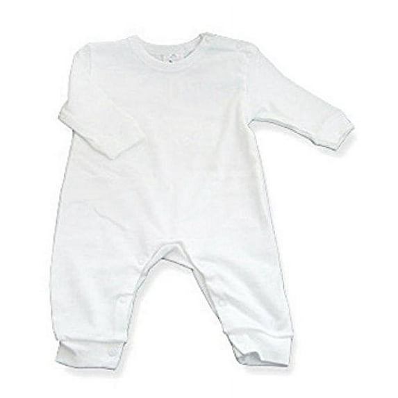 Baby Jay 100% Cotton Long Sleeve Long Legs Jumpsuit Romper Snap Crotch (24-36 Months, White)