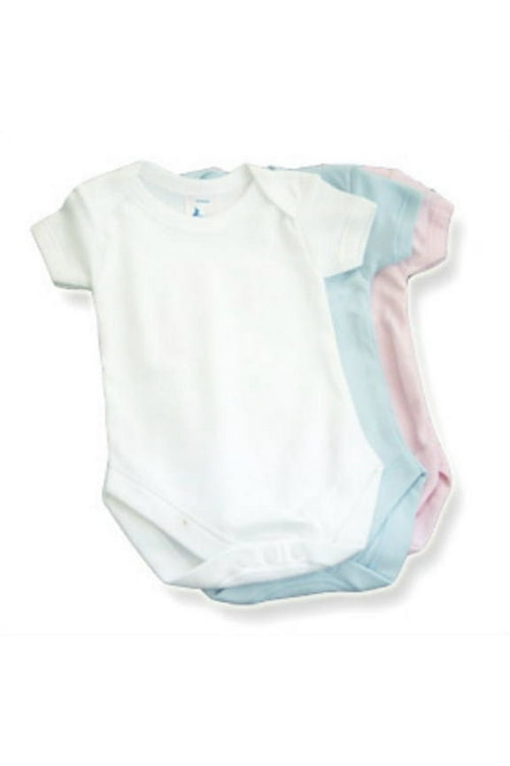 100% Cotton Short Sleeve Snap Crotch One-Piece Onesie Bodysuit (24-36 Months, Pink)