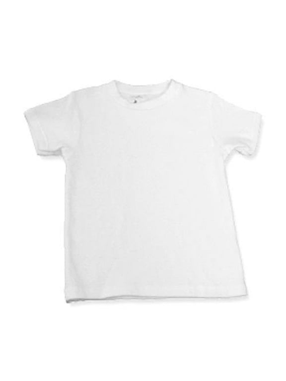 100% Cotton White Round Neck Short Sleeve Tee T-Shirt (24-36 Months, White)
