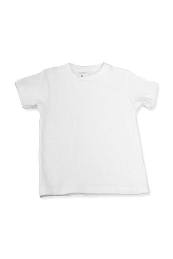 100% Cotton White Round Neck Short Sleeve Tee T-Shirt (36-48 Months, White)