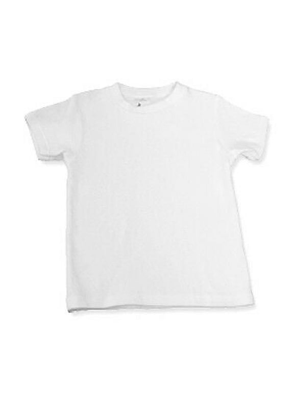 100% Cotton White Round Neck Short Sleeve Tee T-Shirt Boy Girl -333519