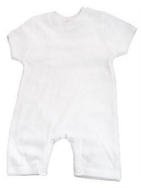 100% Cotton White Short Sleeve Infant Toddler Bodysuit Romper (12-18 Months, White)