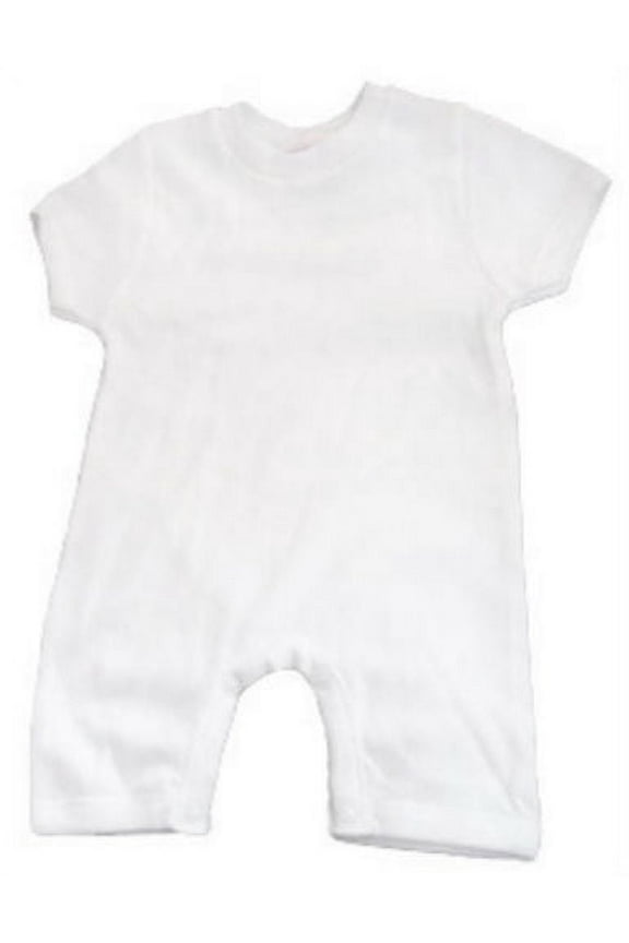100% Cotton White Short Sleeve Infant Toddler Bodysuit Romper (12-18 Months, White)