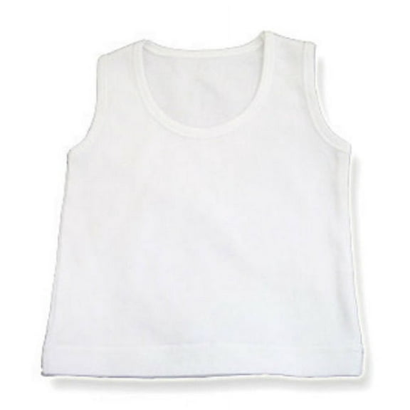Baby Jay 100% Cotton White Sleeveless Shirt Tank Top Infant Toddler (18-24 Months, White)