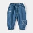 thumbnail image 1 of Baby Jeans Toddler Baby Boys Summer Thin Breathable Loose Wide Leg Jeans with Dinosaur Embroidery Boys Jeans Dark Blue 1 Years-2 Years, 1 of 4