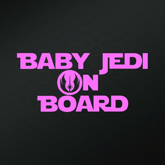 Baby Jedi on Board Decal Sticker Inspired By Star Wars | Decal is Pink | Car or Truck Decal | 7.25 X 3.25 In | KCD191