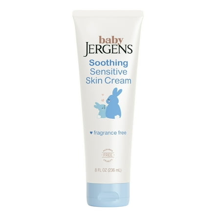 Baby Jergens Soothing Sensitive Skin Cream, Newborn Dry Skin, Fragrance-Free, 8 fl oz
