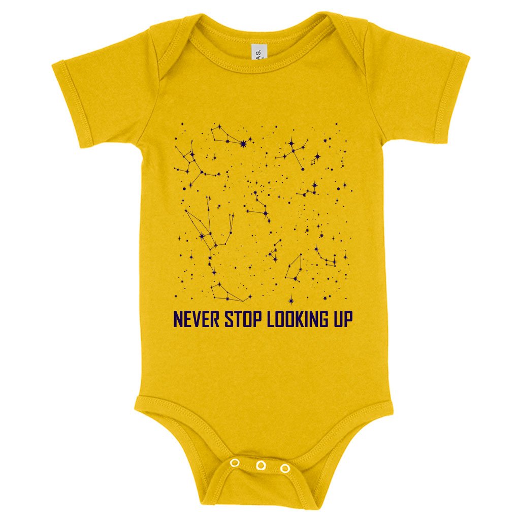 Baby Jersey Never Stop Looking Up Onesie Constellation Onesie Stars