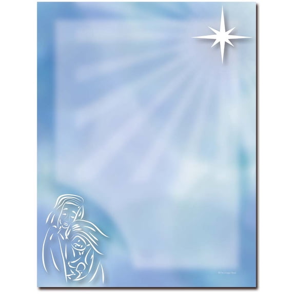 Baby Jesus Christmas Holiday Letterhead Laser & Inkjet Printer Paper, 100 Sheets per Pack