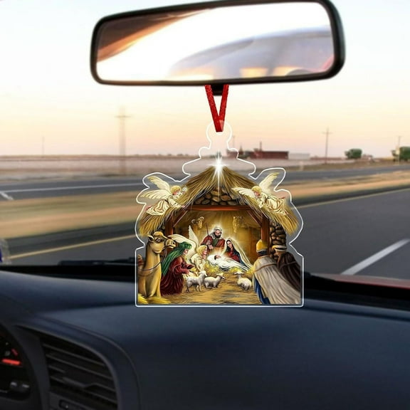 Baby Jesus Nativity Figurine, Baby Jesus in A Cloche with Light, Christian Gift, Christ Child Lamp in A Glass Dome Religious Decorations