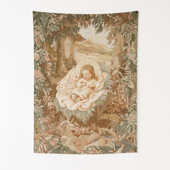 Baby Jesus Wall Tapestry for Bedroom by DC | Christianity Tapestry Wall Hanging & Aesthetic Decor for Dorm, Living Room, Picnic & Home | 30"x40"