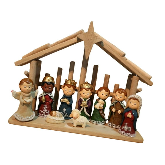 Baby Jesuses Holy Family Statue Miniature Christmas Nativity Scene Sculpture for Xmases Indoor Home Table Holiday Decoration