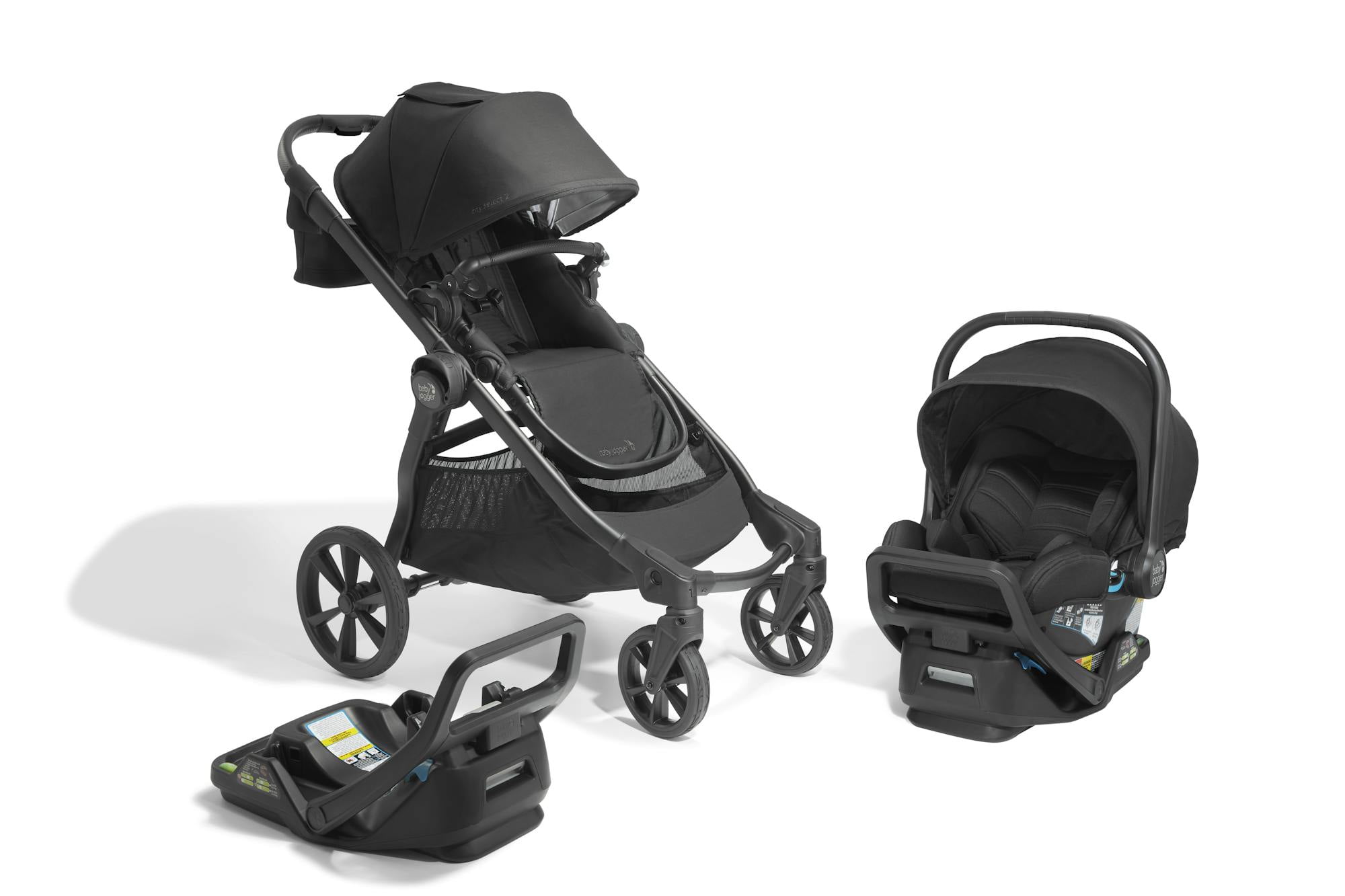 Baby Jogger City Select 2 Travel System, Eco Collection, Infant Essentials Bundle Includes City GO 2 Infant Car Seat, Extra Car Seat Base, Belly Bar & Parent Console