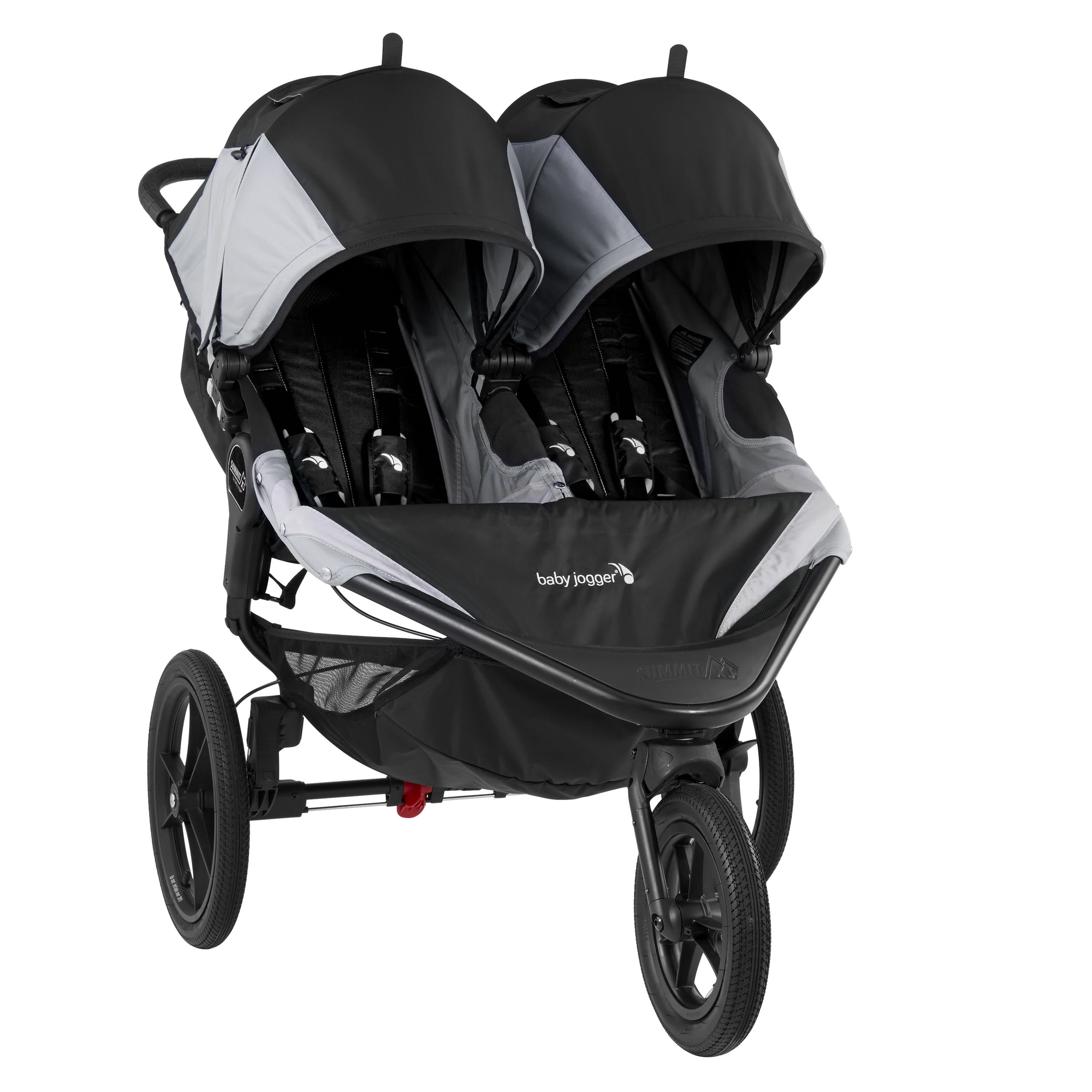 arm ordningen Tryk ned Baby Jogger Summit X3 Double Jogging Stroller, Black and Gray - Walmart.com