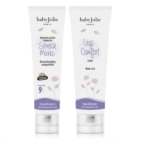 Baby Jolie Mom Care Bundle  Stretch Mark Cream & Leg Comfort Lotion Set