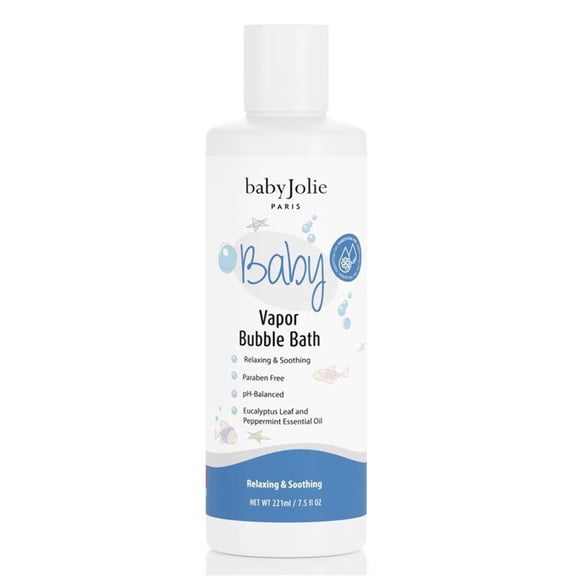 Baby Jolie Soothing Vapor Bubble Bath with Eucalyptus and Peppermint, 7.5 oz