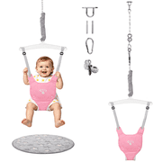 Baby Jumper, Baby Bouncer with for Infant & Toddlers, Baby Jumper Doorway Indoor/Outdoor, Adjustable Height, Pink