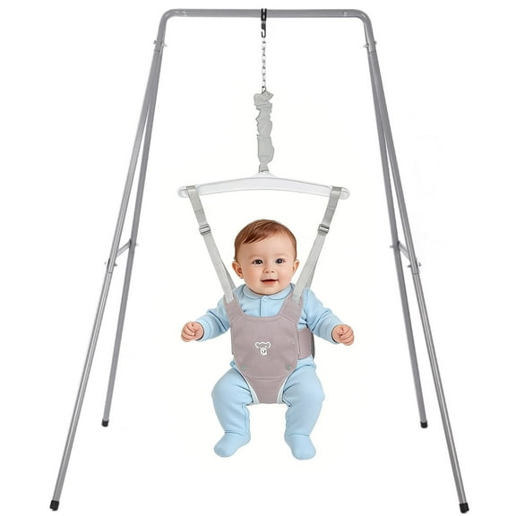 Baby Jumper with Stand, Indoor and Outdoor Baby Bouncer, Suitable for Babies Aged 6 to 24 Months, Easy to Assemble Exercise Machine