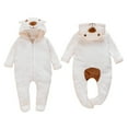 thumbnail image 1 of Baby Jumpsuit Hooded Fleece Romper Footies Newborn Infant Zipper Long Sleeve Onesie Outwear Outfits Spring Warm Clothes, 1 of 9
