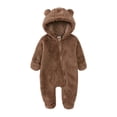thumbnail image 1 of Baby Jumpsuit Hooded Fleece Rompers Long Sleeve One Piece Bear Ear Snowsuit Warm Winter Outwear, 1 of 4